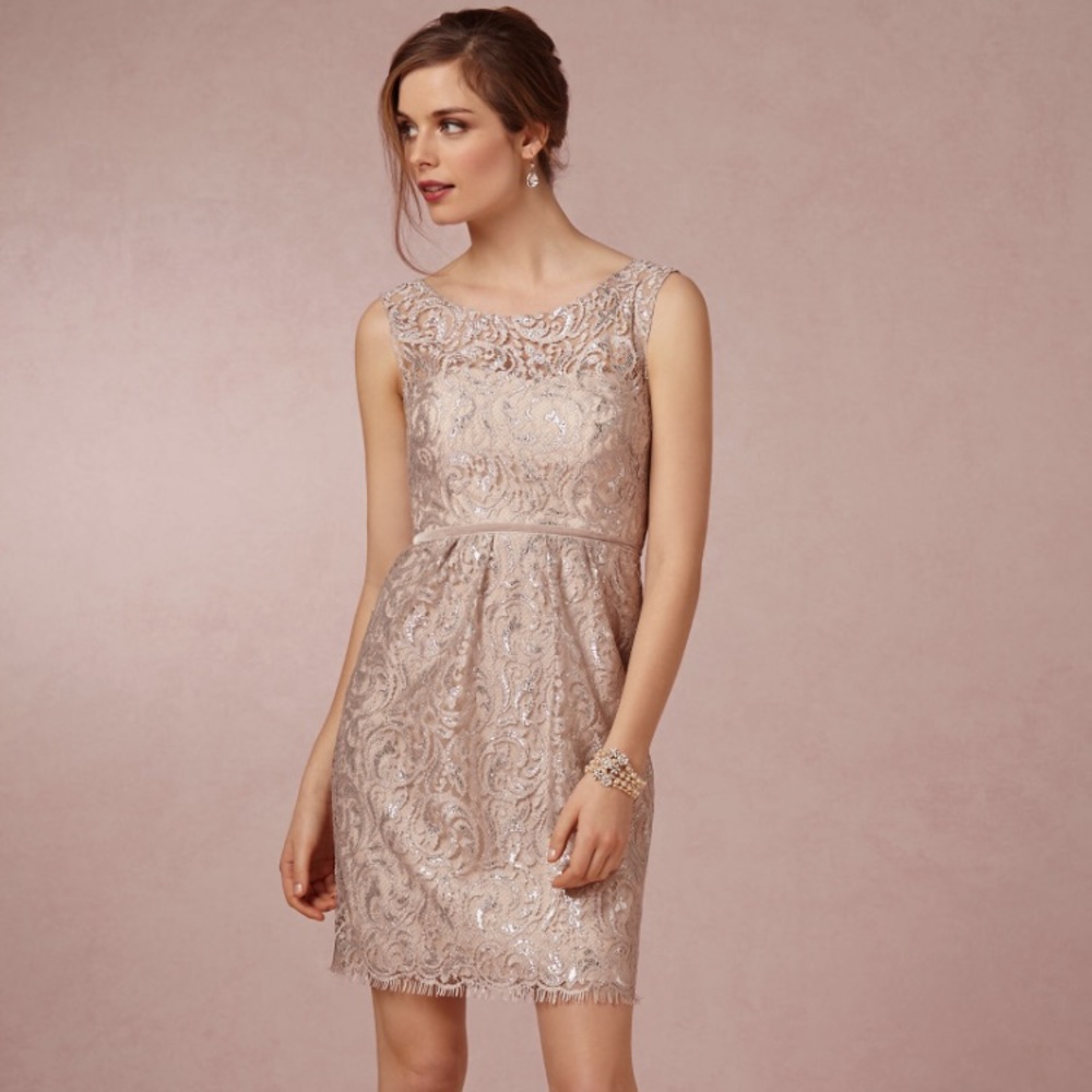 Jenny Yoo Harlow Metallic lace dress